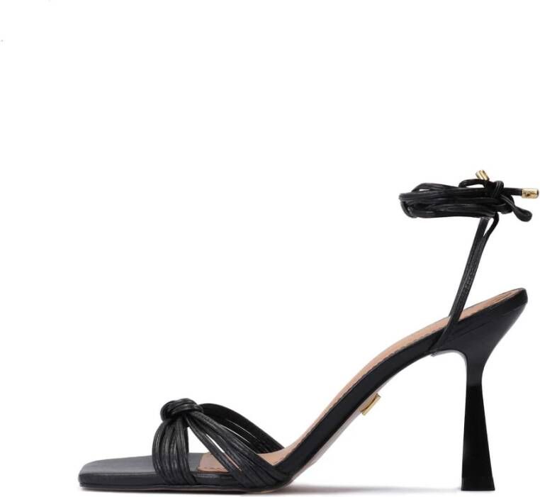 Kazar Elegante zwarte sandalen op een zandloper-vormige hak