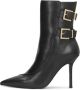 Kazar Elegante zwarte stiletto laarzen versierd met logogespen - Thumbnail 2