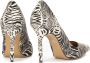 Kazar Fenomenale stiletto's in dierenmotief bedekt met natuurlijk haar Black Dames - Thumbnail 6