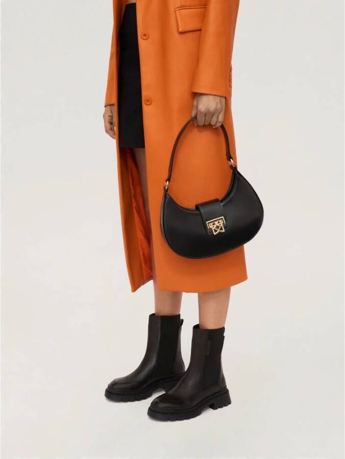 Kazar Futuristische Chelsea Leren Booties Black Dames