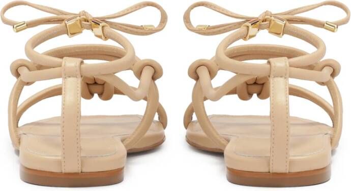 Kazar Gelaagde platte sandalen van volnerfleer Beige Dames