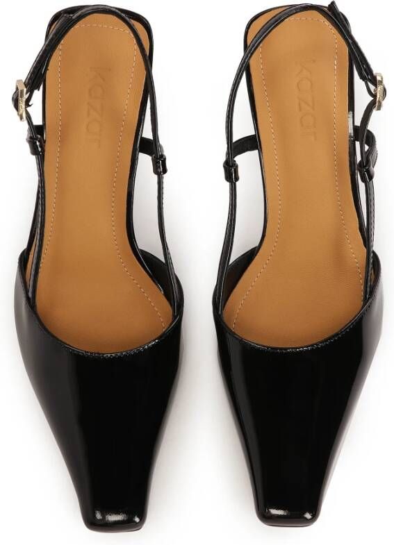 Kazar Gelakte pumps met open hiel