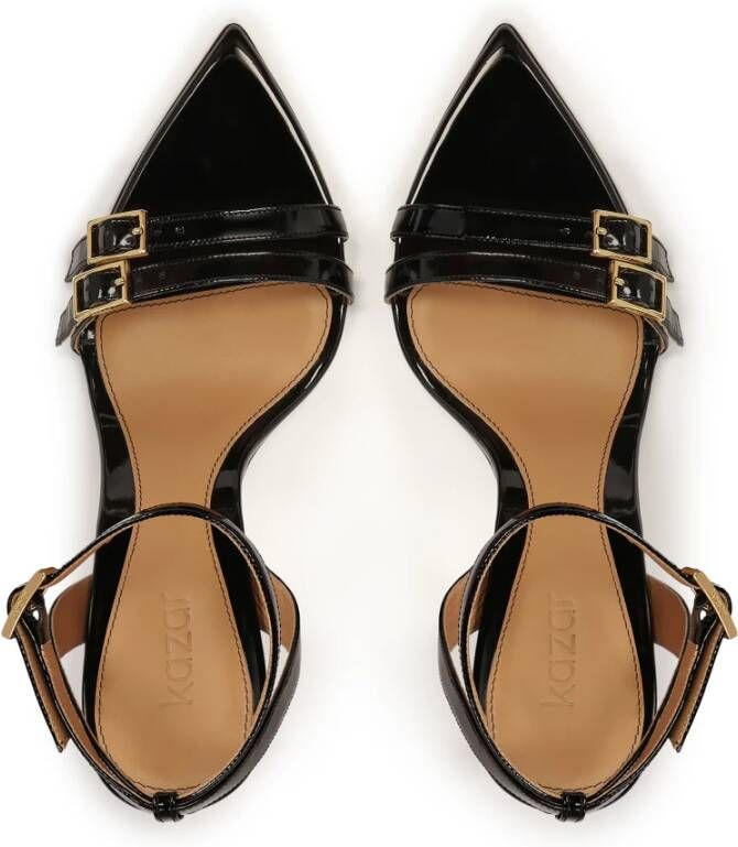 Kazar Gelakte sandalen met smalle bandjes