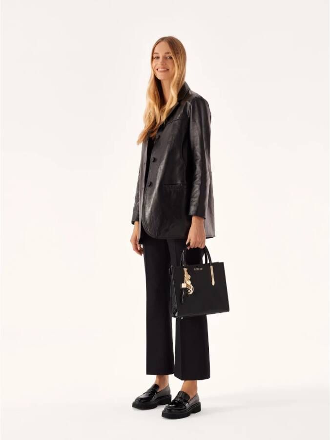 Kazar Gelakte schoenen met track zool Black Dames