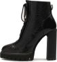 Kazar Embossed leather boots with heel and thick sole - Thumbnail 2