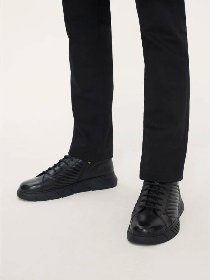 Kazar Gewatteerde Leren Sneakers Black Heren