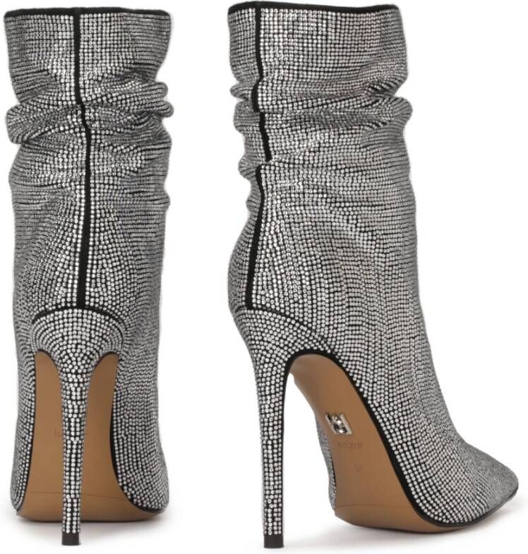 Kazar Glinsterende laarsjes versierd met zilveren kristallen Gray Dames