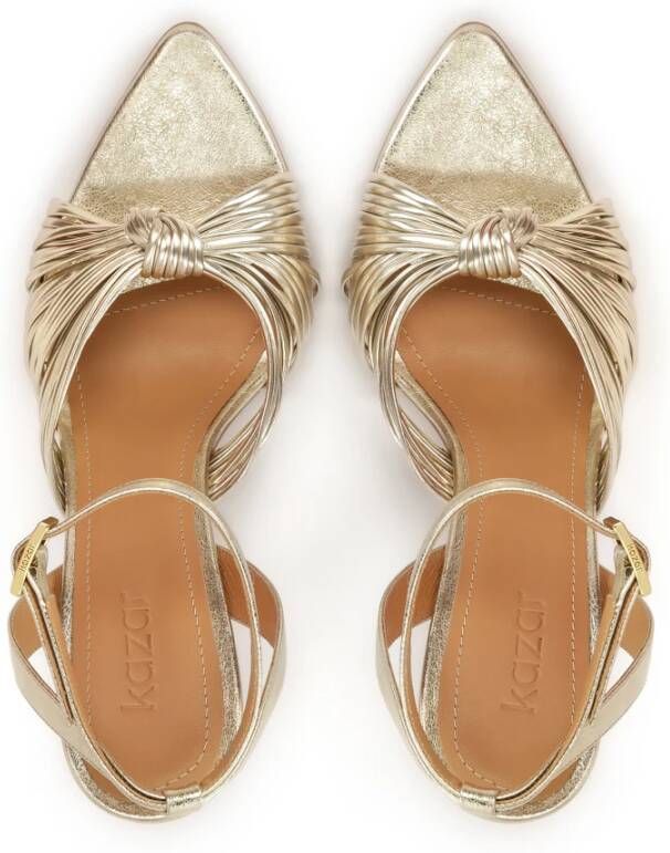 Kazar Gouden leren sandalen met hak