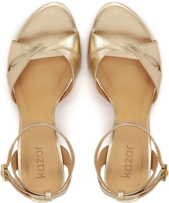 Kazar Gouden leren sandalen met hak