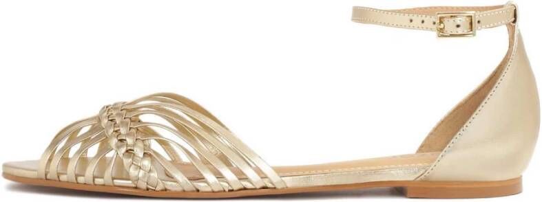 Kazar Gouden platte sandalen met ingebouwde hak