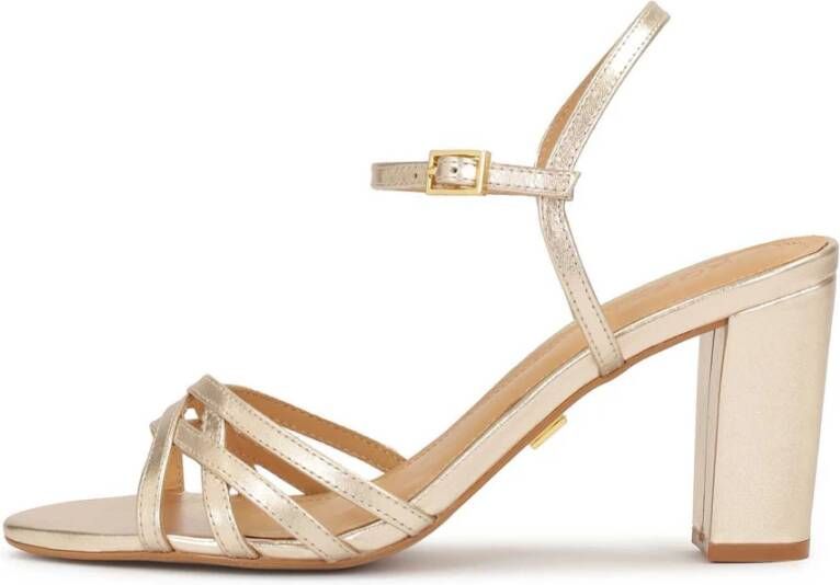 Kazar Gouden sandalen met een brede hak