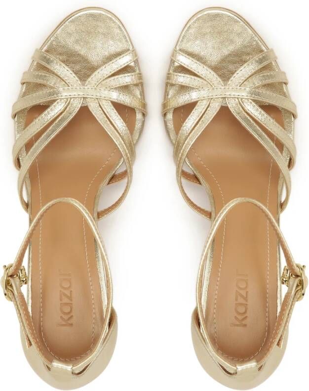 Kazar Gouden sandalen met ingebouwde hakken Yellow Dames
