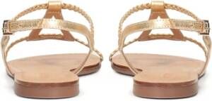 Kazar Gouden sandalen op een platte zool