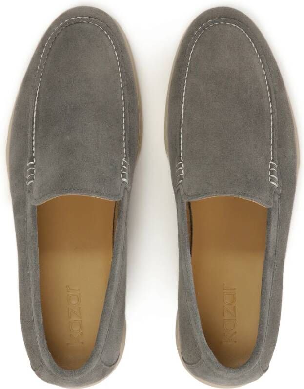 Kazar Grijze suède halfschoenen met stiksels