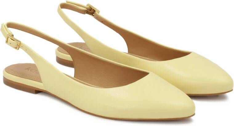 Kazar Heldergele platte pumps met open hiel Yellow Dames