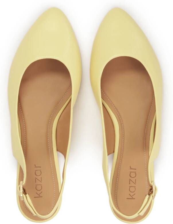 Kazar Heldergele platte pumps met open hiel Yellow Dames