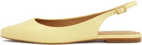 Kazar Heldergele platte pumps met open hiel Yellow Dames