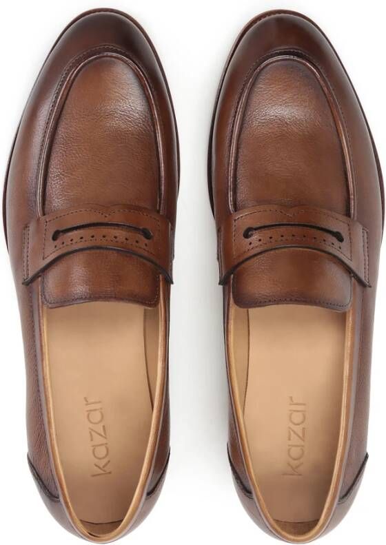 Kazar Heren instap smart casual suède loafers Brown Heren