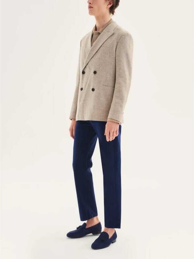 Kazar Heren instappers in marineblauwe loafers met kwastjes Blue Heren