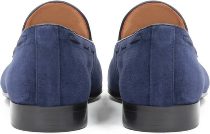 Kazar Heren instappers in marineblauwe loafers met kwastjes Blue Heren