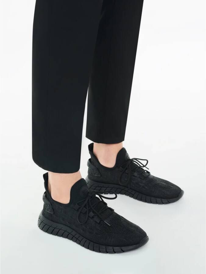 Kazar Heren sportschoenen van luchtige stof zwart Black Heren