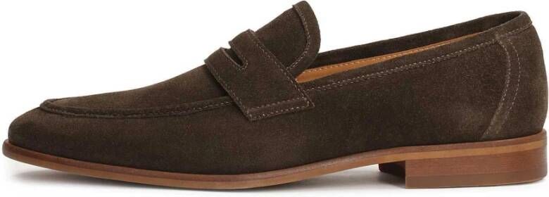 Kazar Heren suède loafers in bruine kleur
