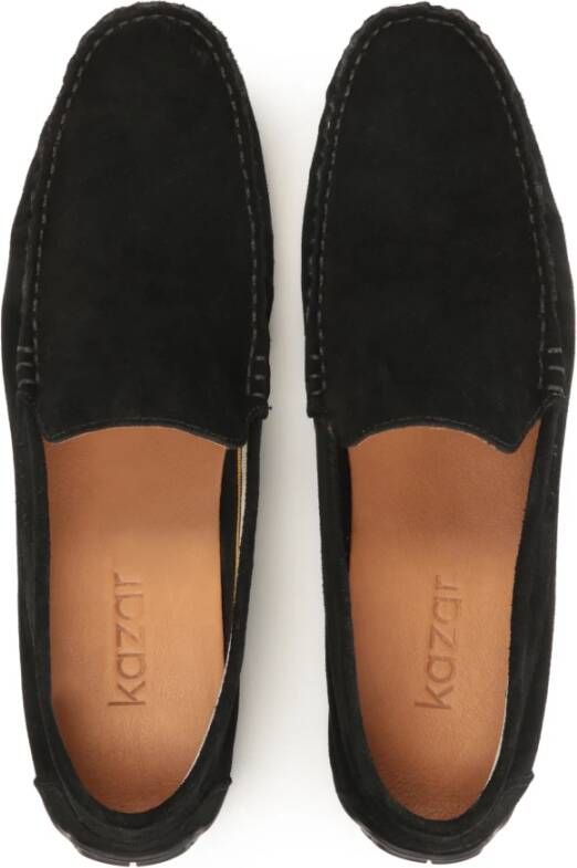 Kazar Heren suède zwarte mocassins