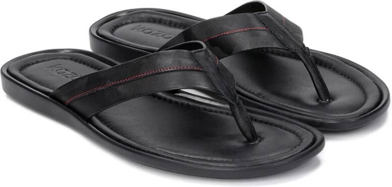 Kazar Heren zwarte teenslippers Black Heren