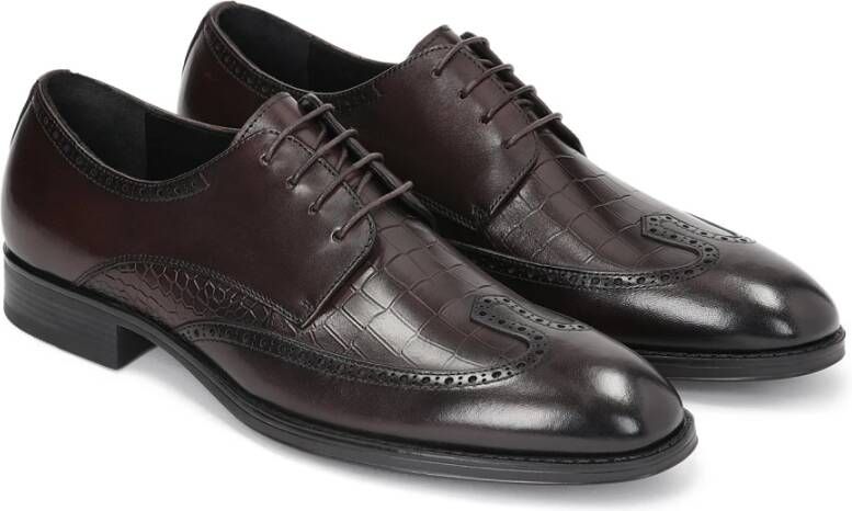 Kazar Herenformele schoenen met een effectief patroon Brown Heren