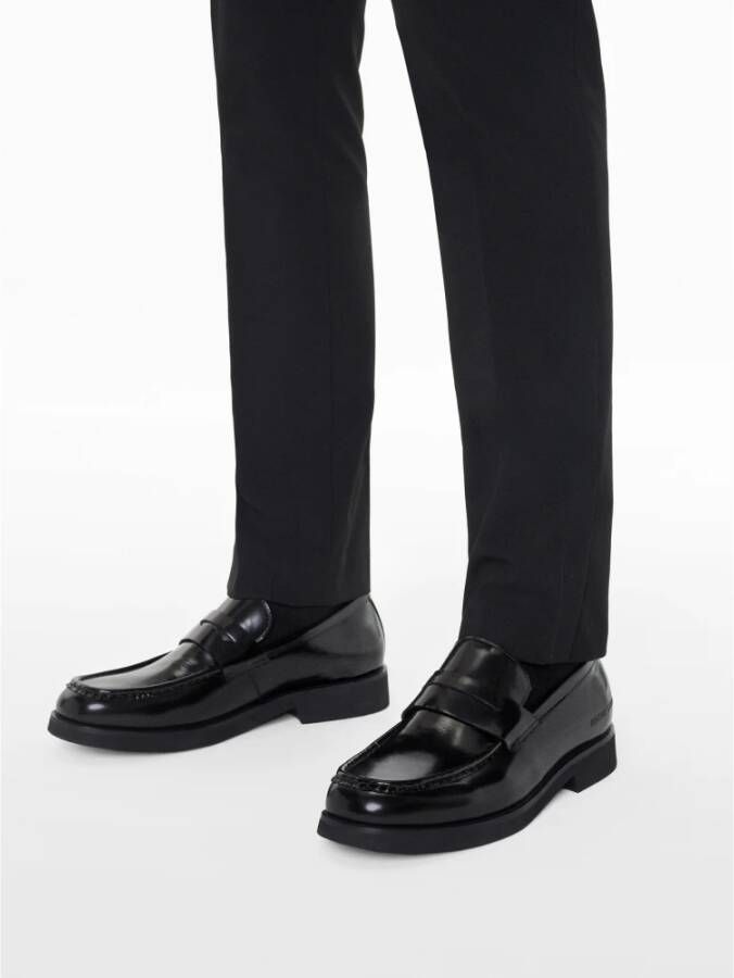 Kazar Herenstudio Zwarte leren loafers Black Heren