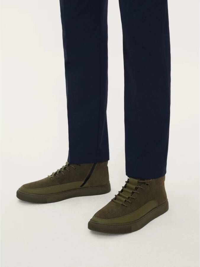 Kazar Hoge leren sneakers met rits Green Heren