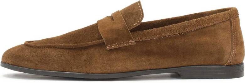 Kazar Klassieke bruine suède loafers