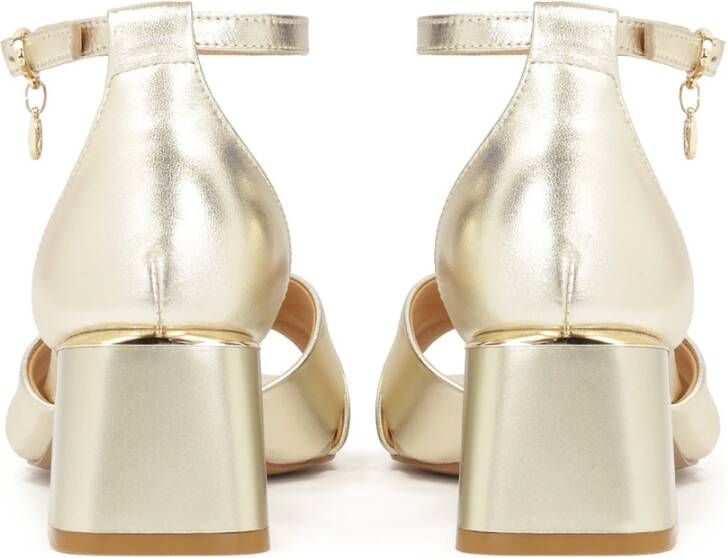 Kazar Klassieke sandalen op een lage paal in gouden kleur Yellow Dames
