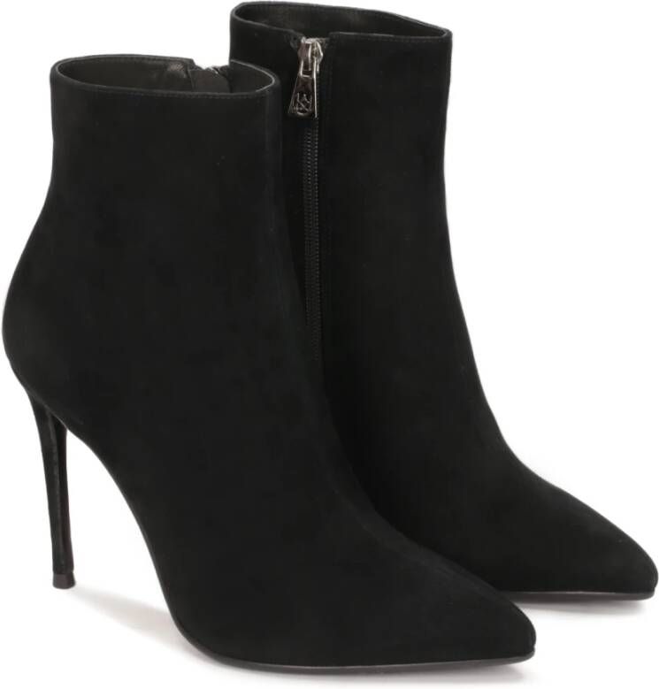 Kazar Klassieke zwarte suède laarzen met stilettohak Black Dames