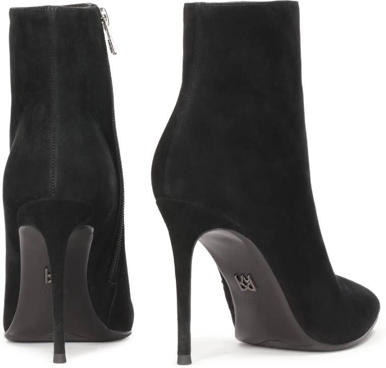 Kazar Klassieke zwarte suède laarzen met stilettohak Black Dames