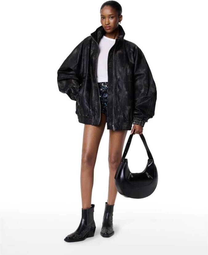 Kazar Leren cowboy laarzen met uitsnijpatroon Black Dames