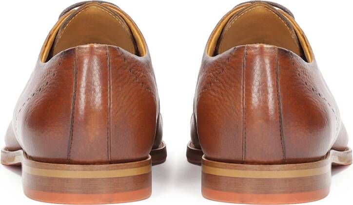 Kazar Leren halfschoenen met rozetdecoratie op de hiel Brown Heren