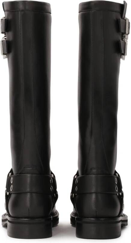 Kazar Leren laarzen met gespen Black Dames