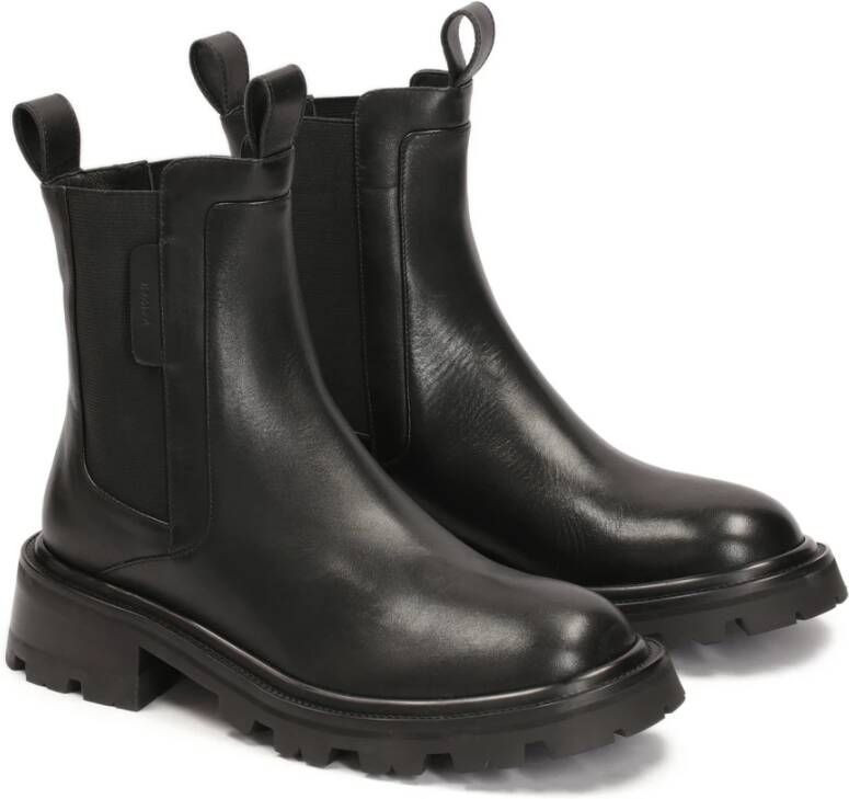 Kazar Leren laarzen met slip-on bovenwerk Black Dames