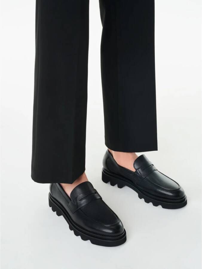 Kazar Leren loafers voor heren van Studio op een dikke zool Black Heren