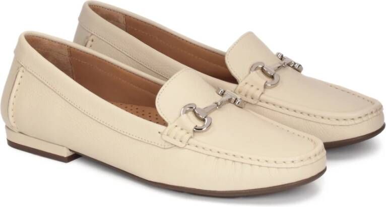 Kazar Leren mocassins met een metalen klem Beige Dames
