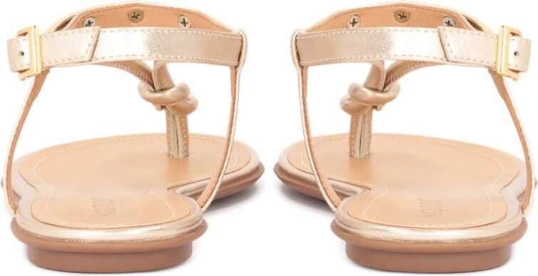 Kazar Leren platte sandalen Yellow Dames