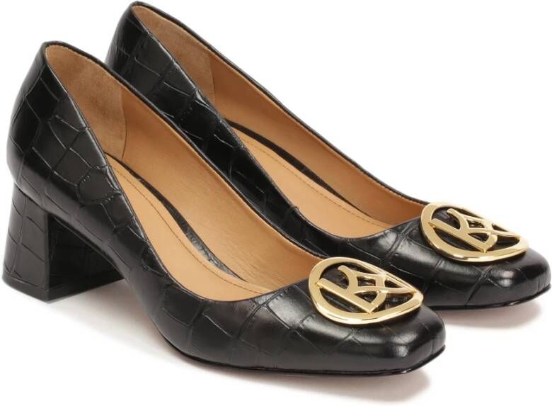Kazar Leren pumps met een brede hak Black Dames