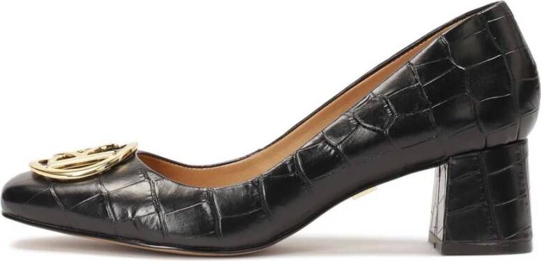 Kazar Leren pumps met een brede hak Black Dames