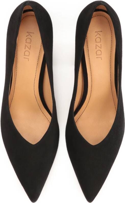 Kazar Leren pumps met een brede hak Black Dames