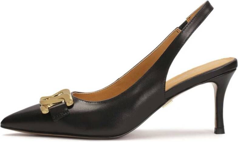 Kazar Leren pumps met open hiel Black Dames