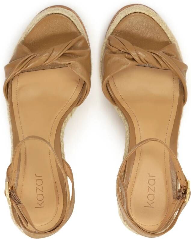 Kazar Leren sandalen met anker en platform