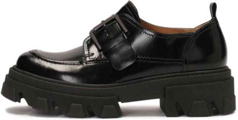 Kazar Leren schoenen met gesp op zool met beschermer Black Dames