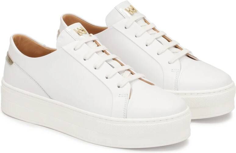 Kazar Leren sneakers met gouden elementen White Dames