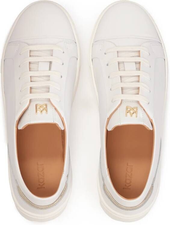 Kazar Leren sneakers met gouden elementen White Dames